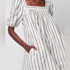 Faherty Phoenix Square Neck Puff Sleeve Dress -Medium